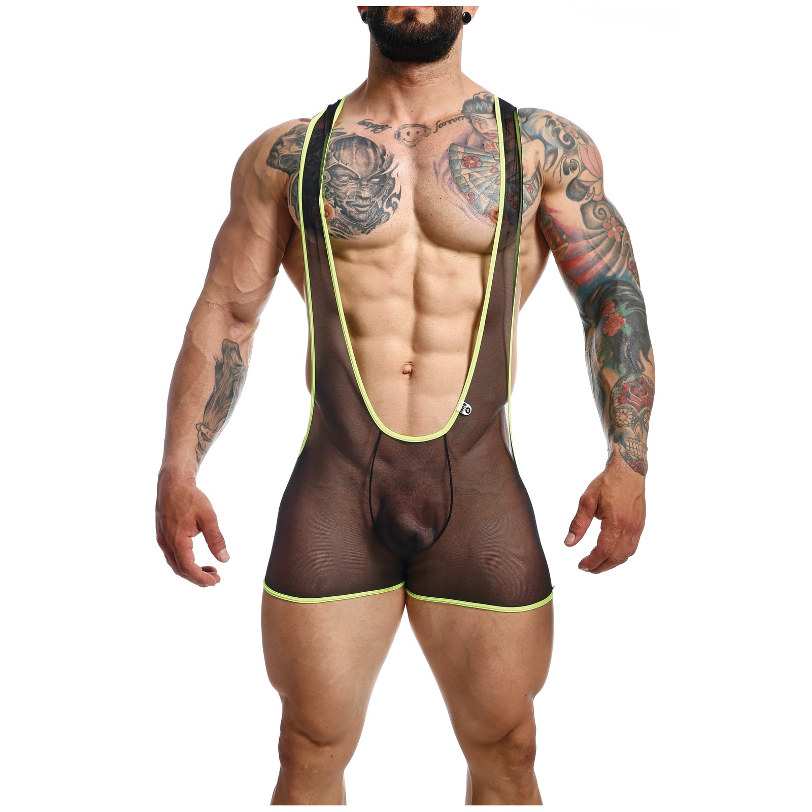 Male Basics MOB Singlet Black Lime