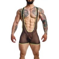 Male Basics MOB Singlet Black Lime