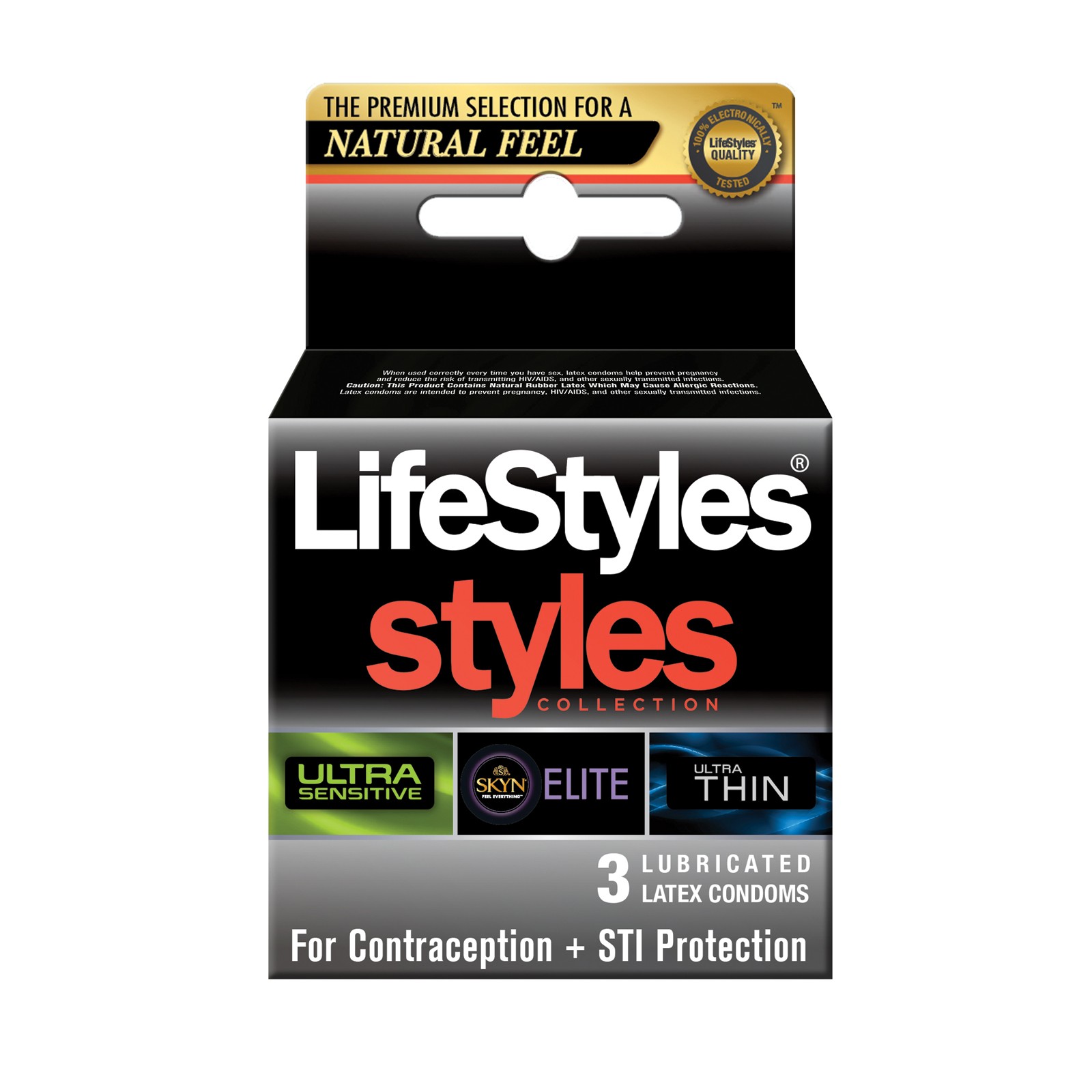 Lifestyles Styles Sensibles Paquete de 3 Condones