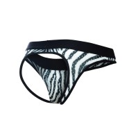 Male Basics Aero Jock in Zebra Size SM