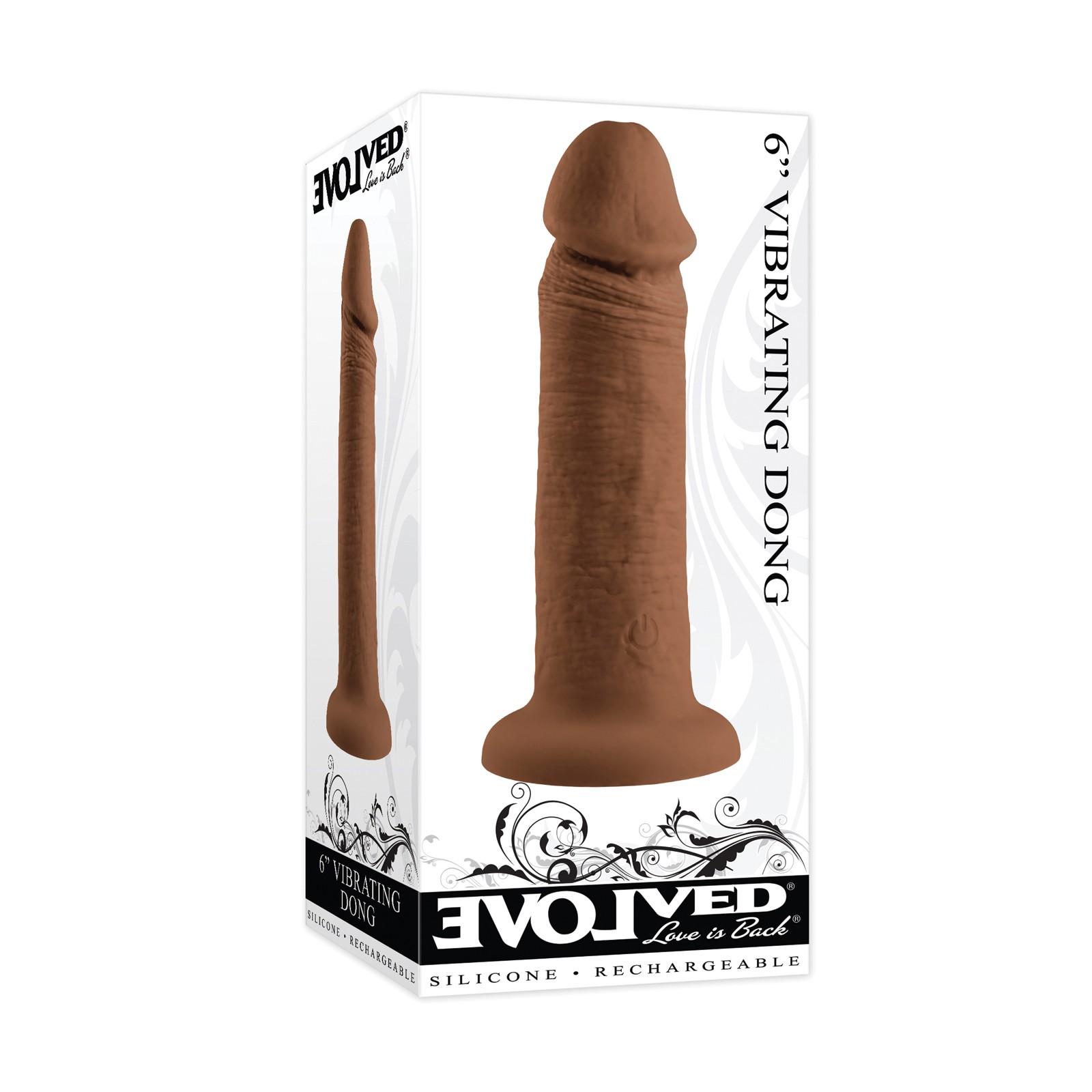 Lifelike 6 Inch Vibrating Dong - Dark