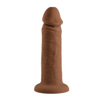 Lifelike 6 Inch Vibrating Dong - Dark