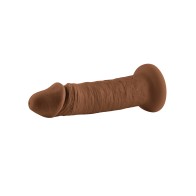 Lifelike 6 Inch Vibrating Dong - Dark