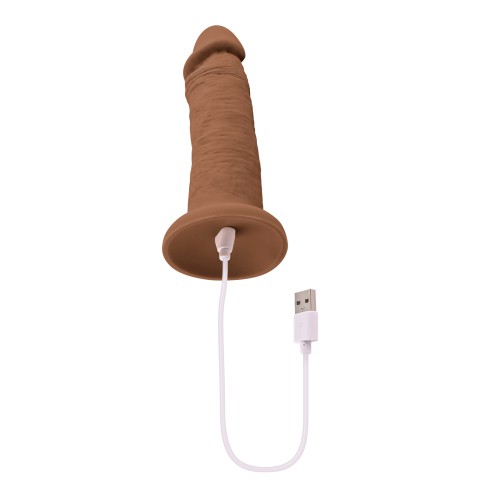 Lifelike 6 Inch Vibrating Dong - Dark