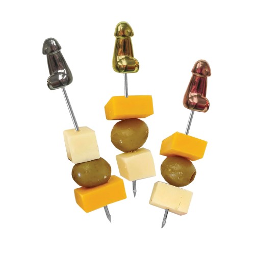 Picks de Aperitivo en Forma de Pene Glitterati Set de 6 para Fiestas Adultas