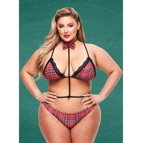 Teacher's Pet Baddie Schoolgirl Outfit Red Black