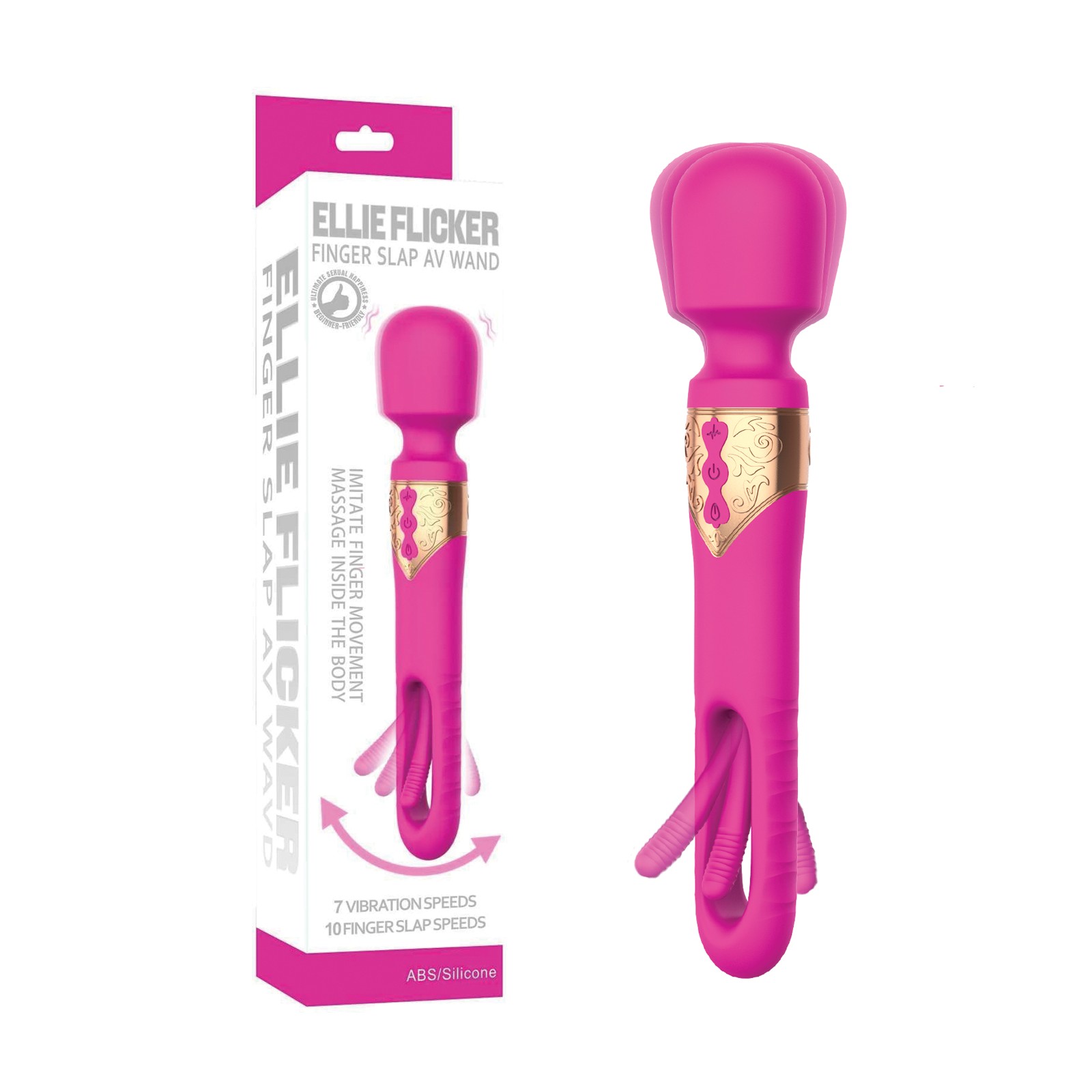 Ellie Flicking Wand Vibrador Rosa Fucsia