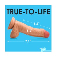 Dildo Curve Toys Thinz 7 Pulgadas Sin Cortar con Fuerte Succión