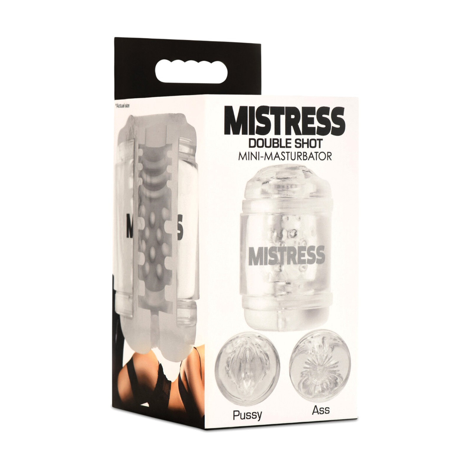 Curve Toys Mistress Double Shot Pussy & Ass Mini Masturbator Clear