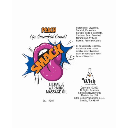 Smack Warming Lickable Massage Oil Peach Flavor