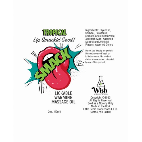 Smack Warming Massage Oil Tropical 2 oz