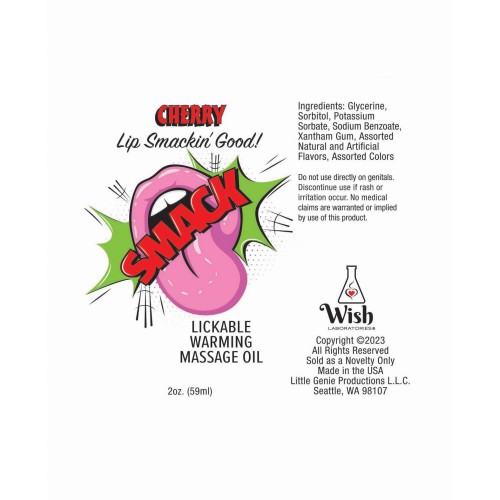 Smack Warming Lickable Massage Oil - Cherry