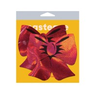 Pastease Coverage Holographic Bow - Red O/S