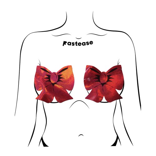 Pastease Coverage Holographic Bow - Red O/S