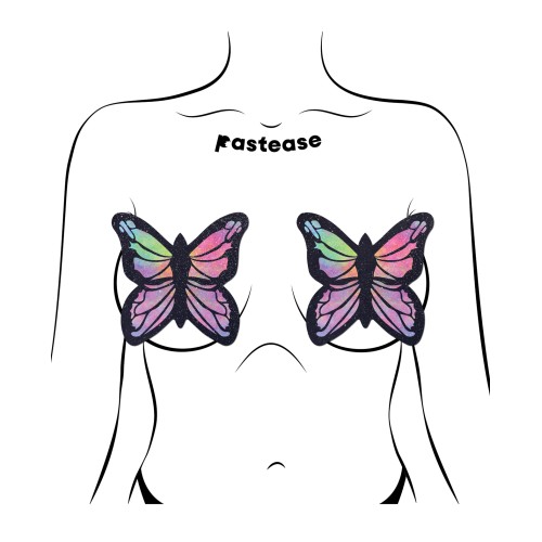 Pastease Cubierta Mariposa de Terciopelo Brillante - Arcoíris O/S