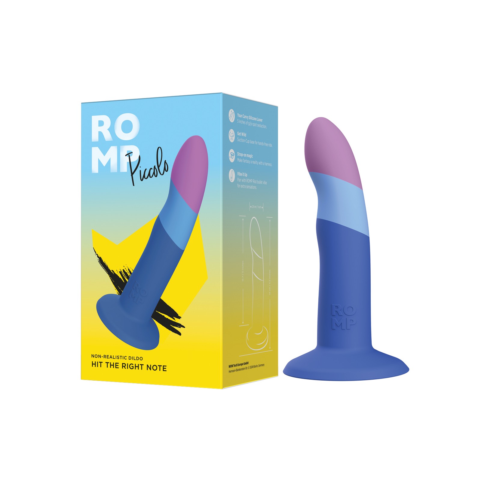 ROMP Piccolo Colorful Dildo for G-Spot P-Spot