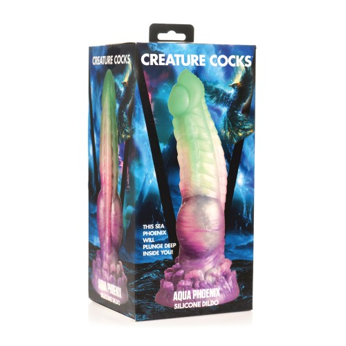 Creature Cocks Aqua Phoenix Dildo Multi Color