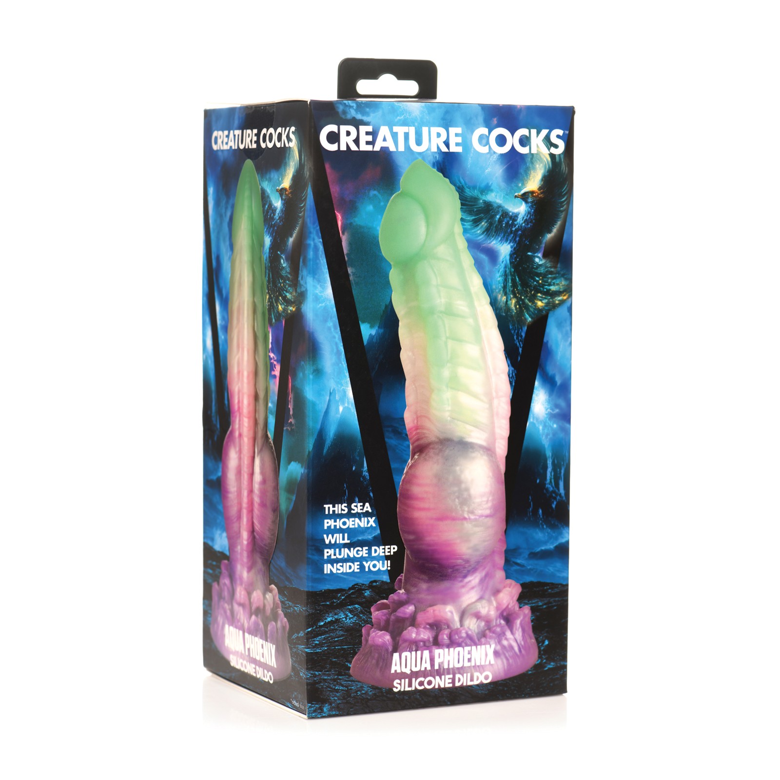 Creature Cocks Aqua Phoenix Dildo Multi Color