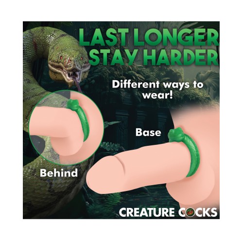 Creature Cocks Serpentine Silicone Cock Ring - Green