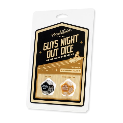 Wood Rocket Guys Night Out Dare Dice Game