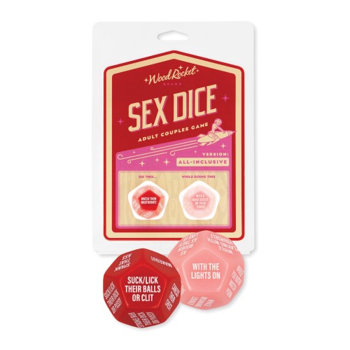 Wood Rocket Adult Couples Sex Dice Game Red