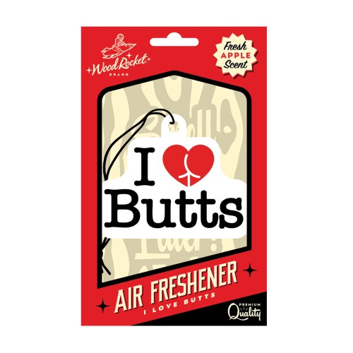 Ambientador Wood Rocket I Love Butts - Manzana