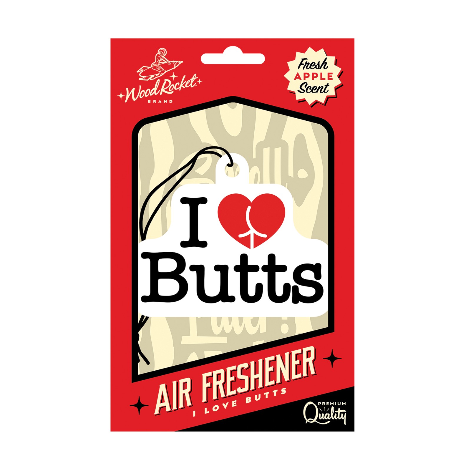 Ambientador Wood Rocket I Love Butts - Manzana