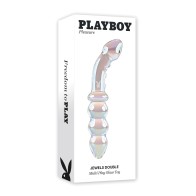 Dildo de Vidrio Doble Playboy Pleasure Jewels con Esferas Anales