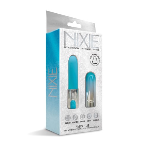 Nixie Smooch Rechargeable Lipstick Vibrator in Blue Ombre