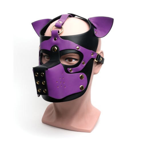 665 Bondage Pup Hood Black/Purple