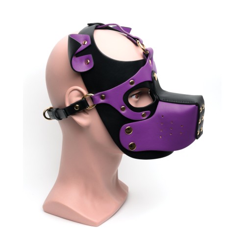 665 Bondage Pup Hood Black/Purple