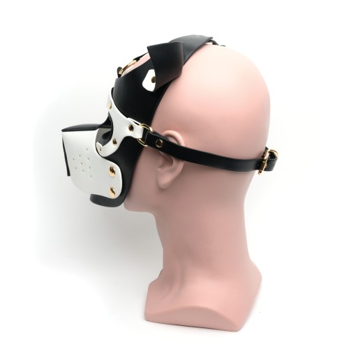 665 Bondage Pup Hood - Black/White