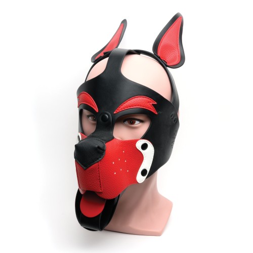 Puppy Play Hood - Black/Red/White