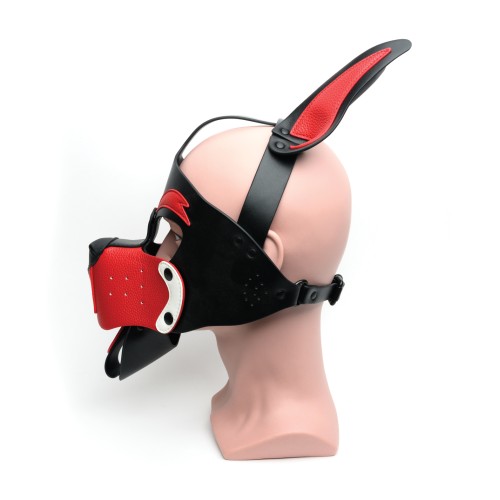 Puppy Play Hood - Black/Red/White