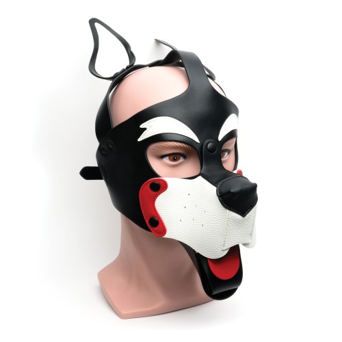 Playful Pup Hood Black White Red