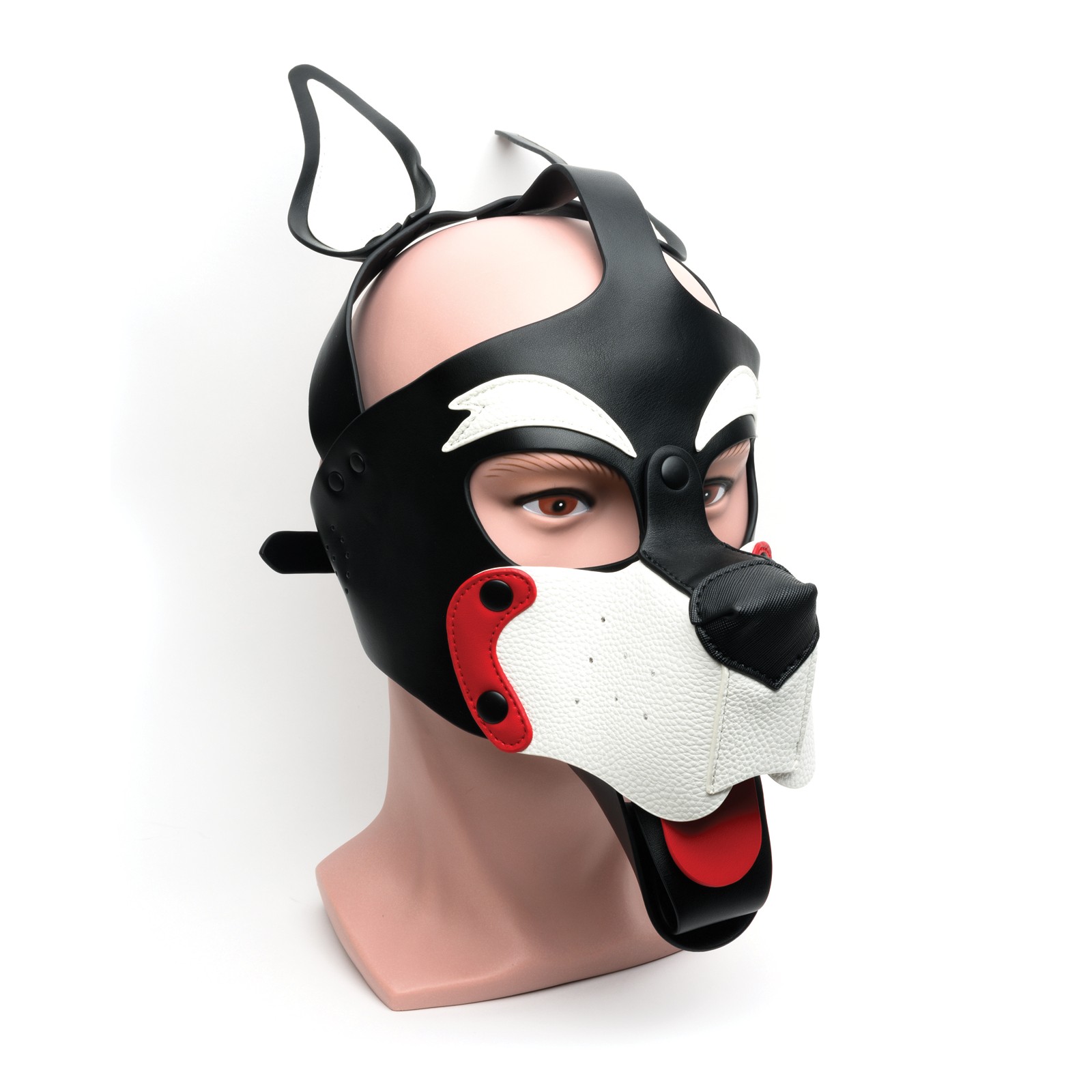 Playful Pup Hood Black White Red