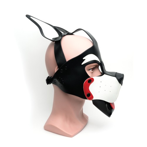 Playful Pup Hood Black White Red