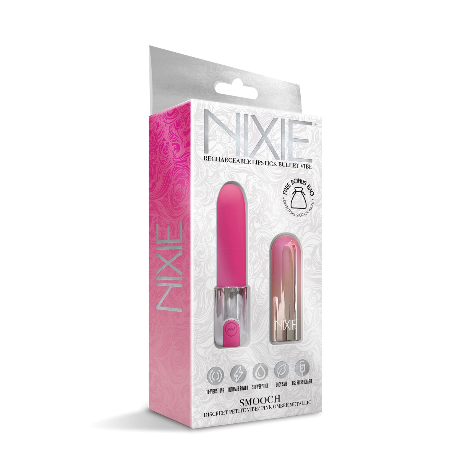 Nixie Smooch Lipstick Vibrator - Pink Ombre