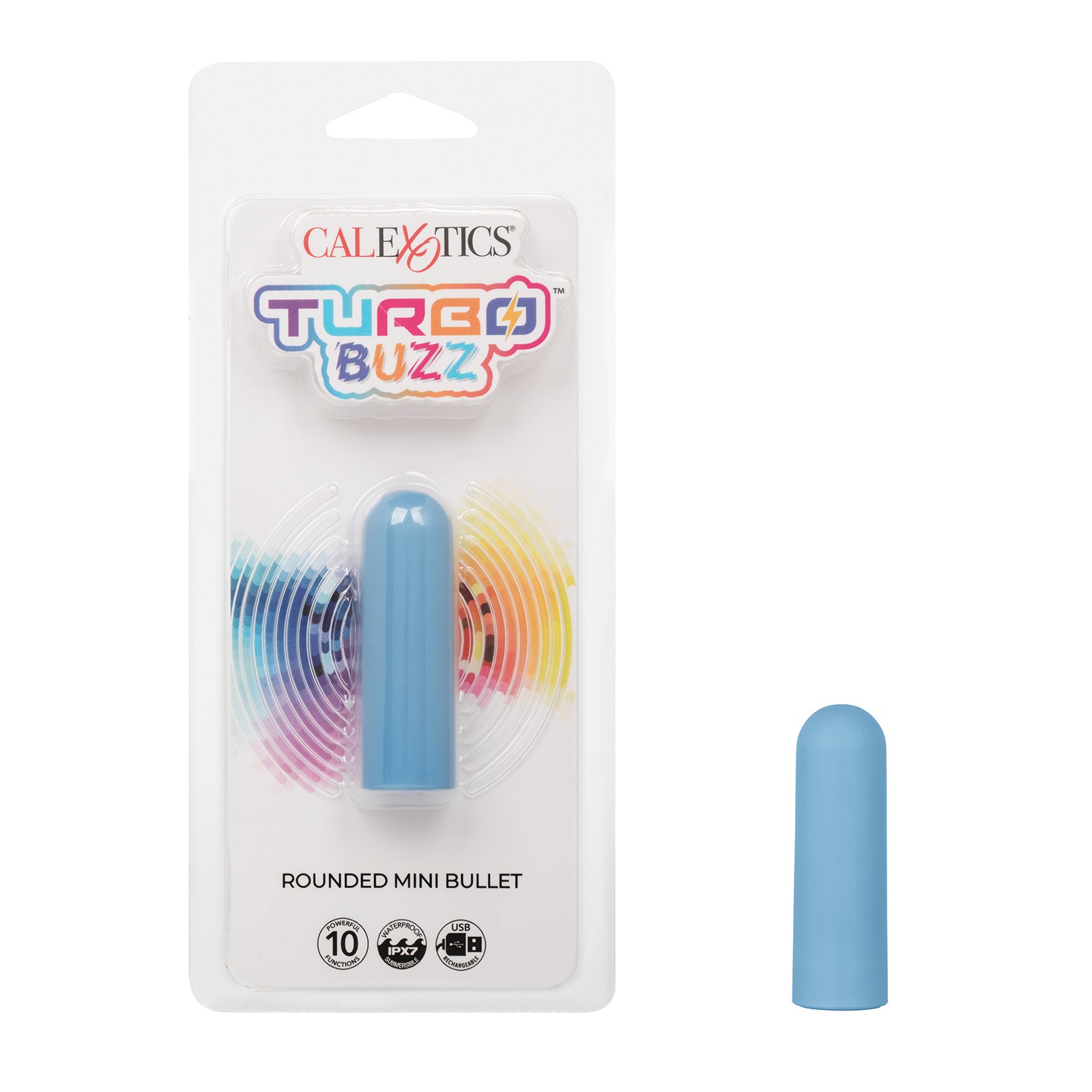 Turbo Buzz Rounded Mini Bullet Stimulator - Blue