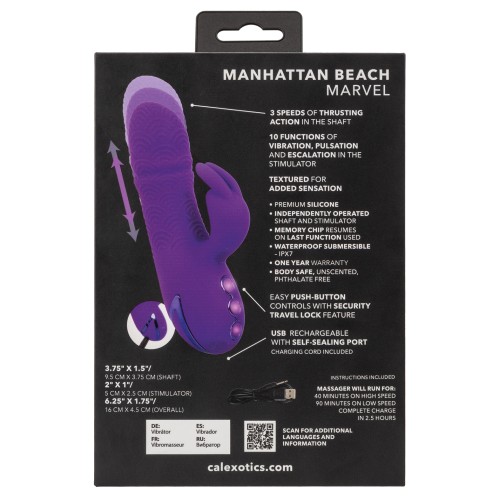 California Dreaming Manhattan Beach Marvel Dual Stimulator Vibe - Purple