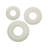 Alpha Liquid Silicone Glow in Dark Cock Ring Set of 3