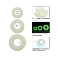 Alpha Liquid Silicone Glow in Dark Cock Ring Set of 3