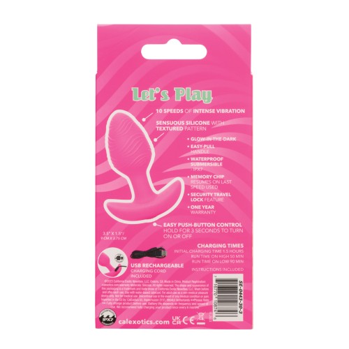 Cheeky Butt Plug Vibrador Brilla en la Oscuridad Rosa