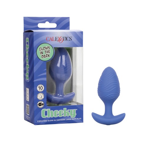 Plug Anal Vibrante Cheeky Brilla en la Oscuridad - Grande Azul