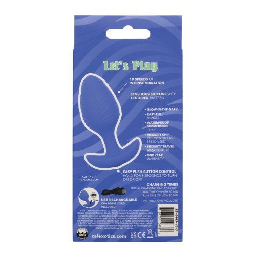 Cheeky Glow in the Dark Butt Plug Large Blue