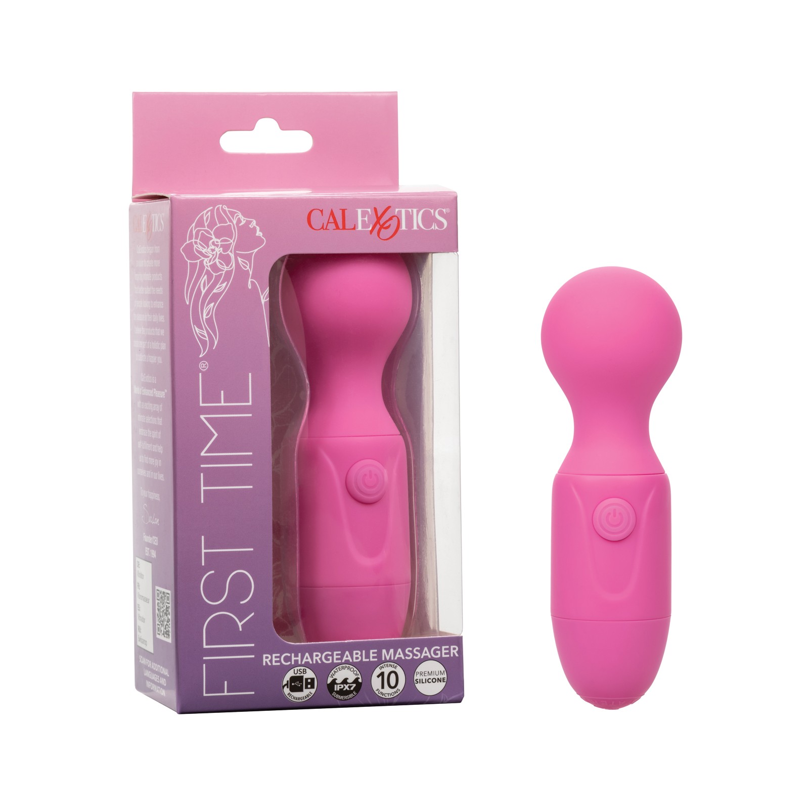 Masajeador Vibrador Recargable First Time Rosa