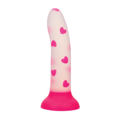 Glow Stick Heart Dildo Rosa Brilla en la Oscuridad