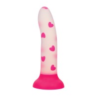 Glow Stick Heart Dildo Rosa Brilla en la Oscuridad