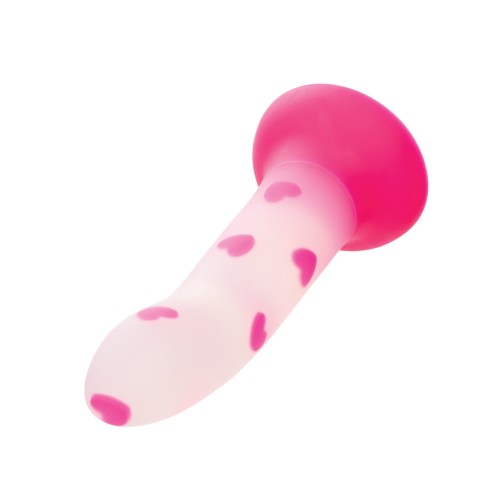 Glow Stick Heart Dildo Rosa Brilla en la Oscuridad