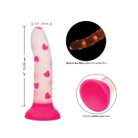 Glow Stick Heart Dildo Rosa Brilla en la Oscuridad